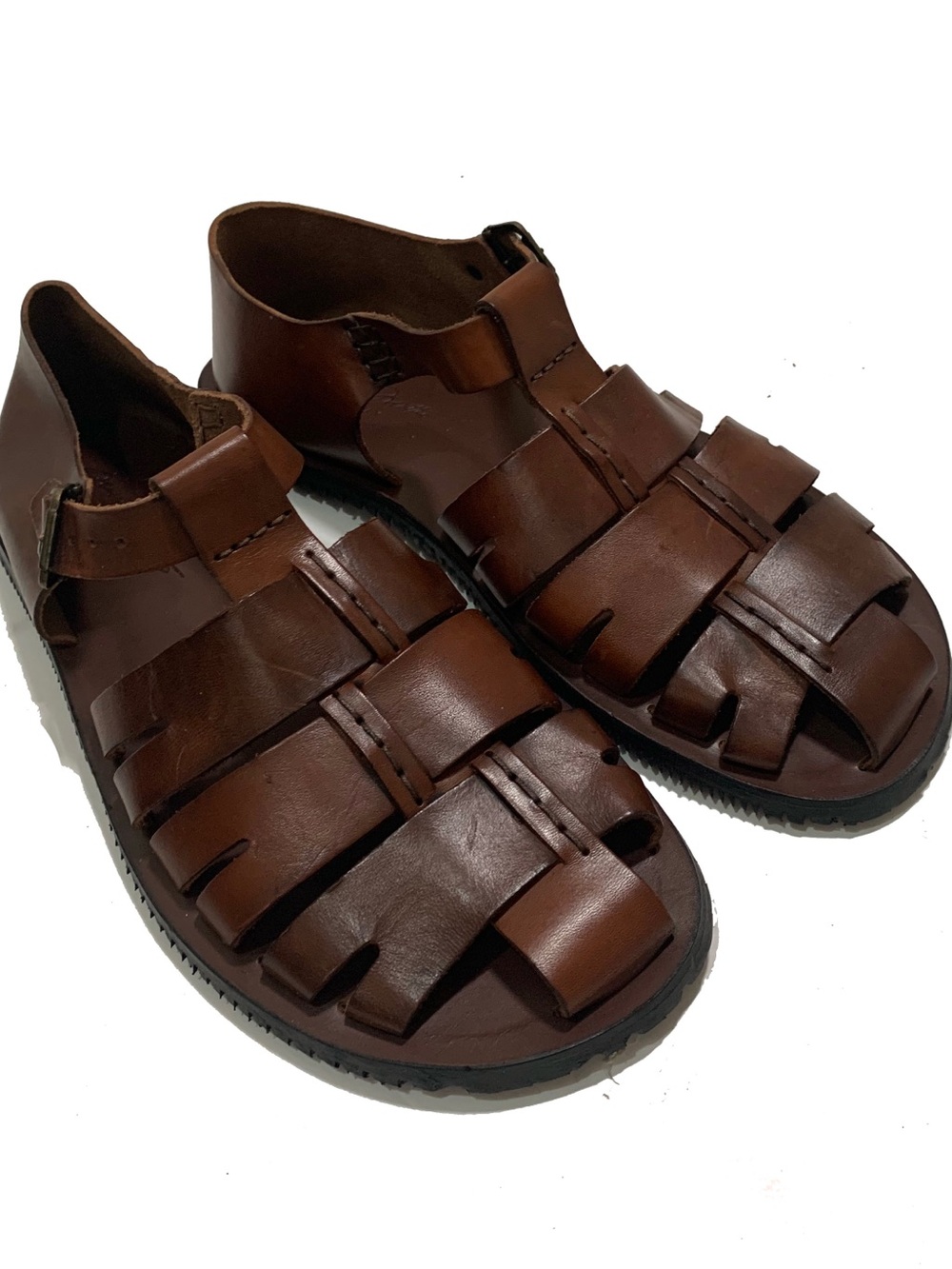 Massimo Matteo Brown Leather Fisherman Sandals